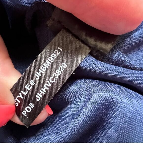 Jessica Howard Lace Overlay 3/4 Sleeve Elegant Navy Lace Sheath Dress Size 8 - Picture 11 of 11